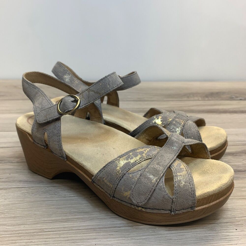 Dansko Women's Season Comfort Sandal 9.5-10 EU 40 Sandstone Metallic Gold
